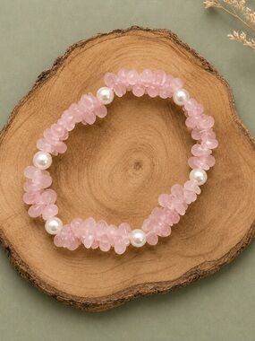 Blush & Grace Handmade Rose Quartz Bracelet